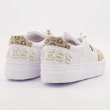 GUESS, White & Beige Beverly Logo Trainers GUW113