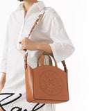 KARL LEGERFELD PARIS CIRCLE PERFORATED TOTE BROWN B130