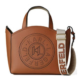 KARL LEGERFELD PARIS CIRCLE PERFORATED TOTE BROWN B130