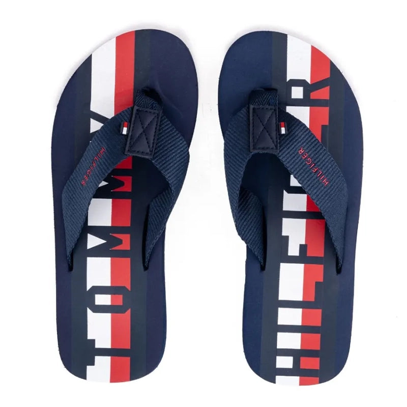 TOMMY HILFIGER LOGO FLIP FLOP Navy Slipper  SL-57