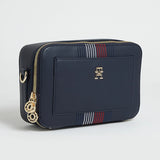 TOMMY HILFIGER MONOGRAM LOGO STRIP CAMERA BAG NAVY B123