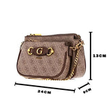 GUESS Izzy Double Pouch - Brown - GB52 - Runner