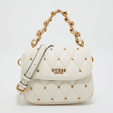 GUESS Triana Logo Detailed Shoulder Bag - WHITE - GB19 - Runner