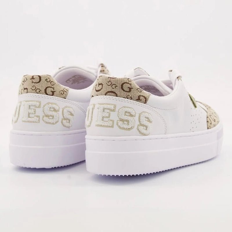 GUESS, White & Beige Beverly Logo Trainers GUW113 - Runner