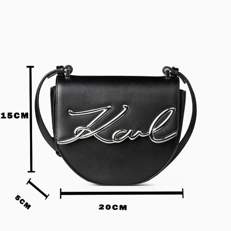 Karl Lagerfeld K/Signature Small Saddle - Shoulderbag - Black - KB3 - Runner